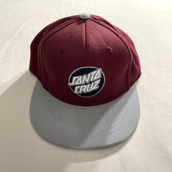 Santa Cruz 2 Fitted Hat Maroon Grey 